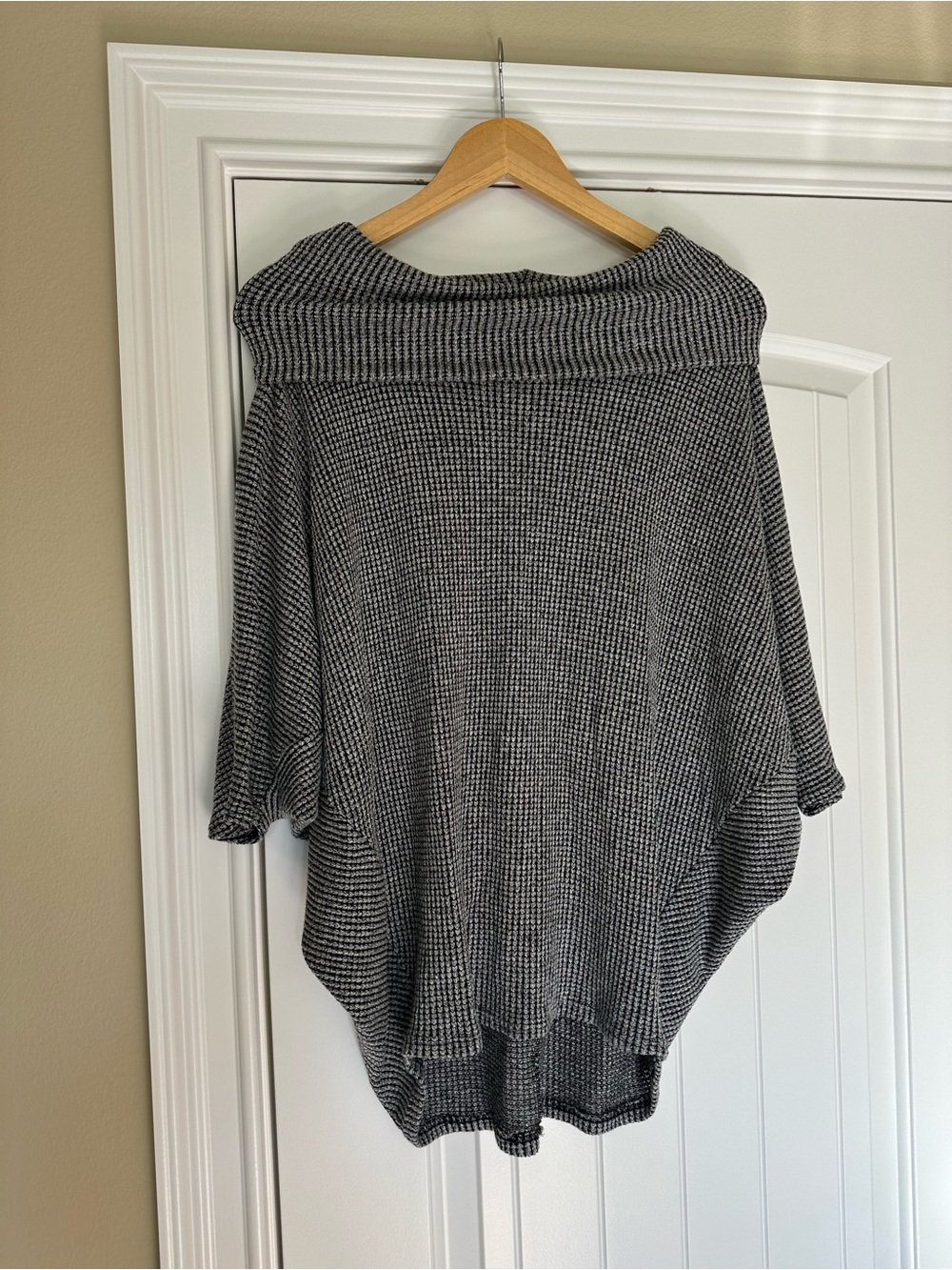 Grey Off-Shoulder Knit Sweater